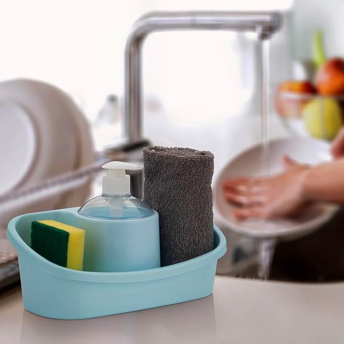 3 in 1 Hand Wash Soap Dispenser with Sponge Holder