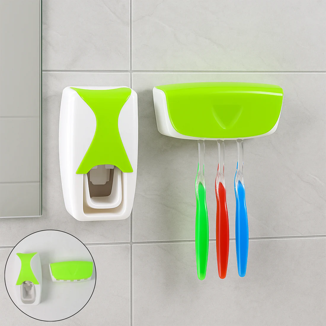 Toothpaste Dispenser with Toothbrush Hol...