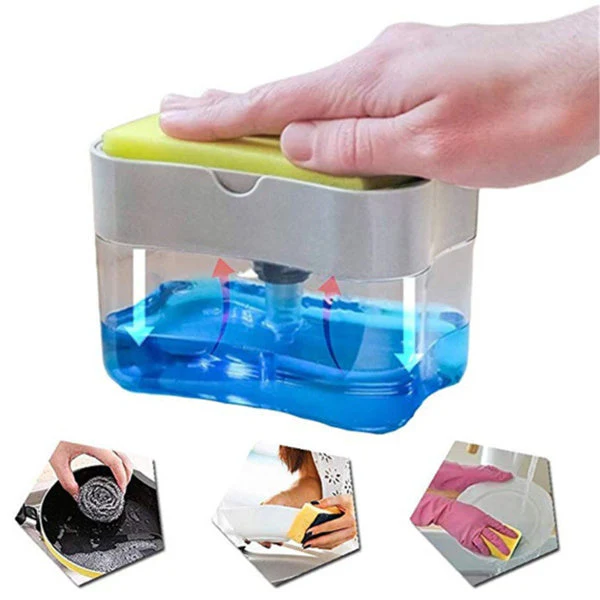 2 in 1 Countertop Soap Dispenser with Sponge Holder