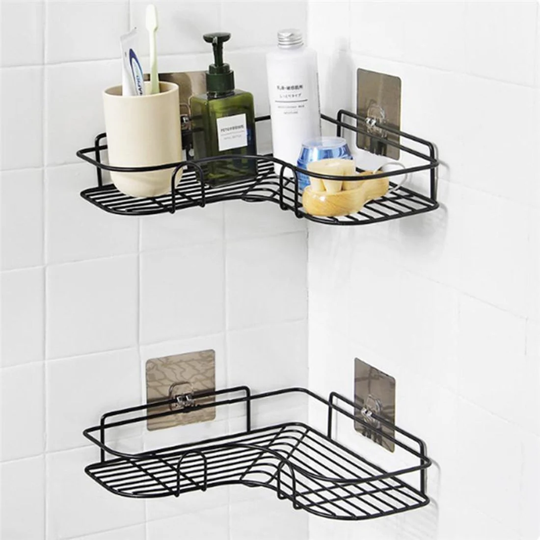 Self Adhesive Corner Shelf Organizer Rack