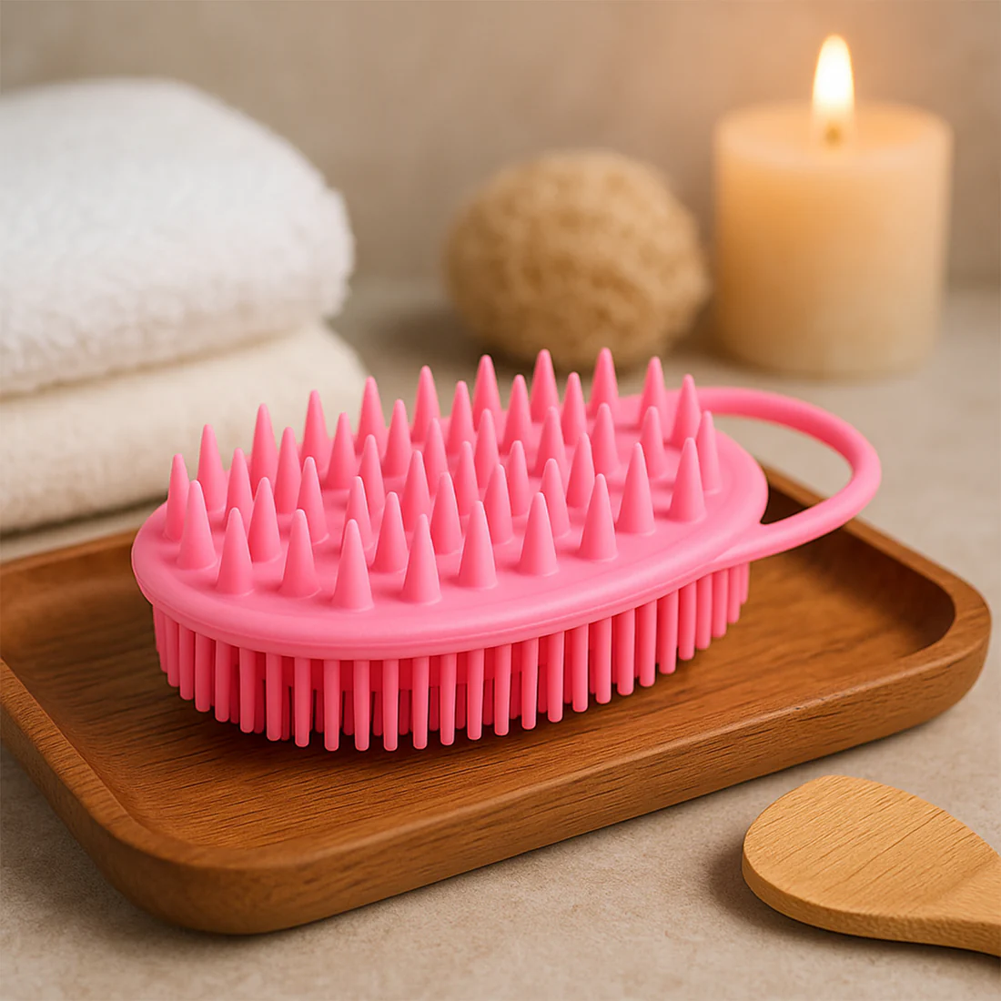 2 in 1 Silicone Soft Bristle Bath Brush