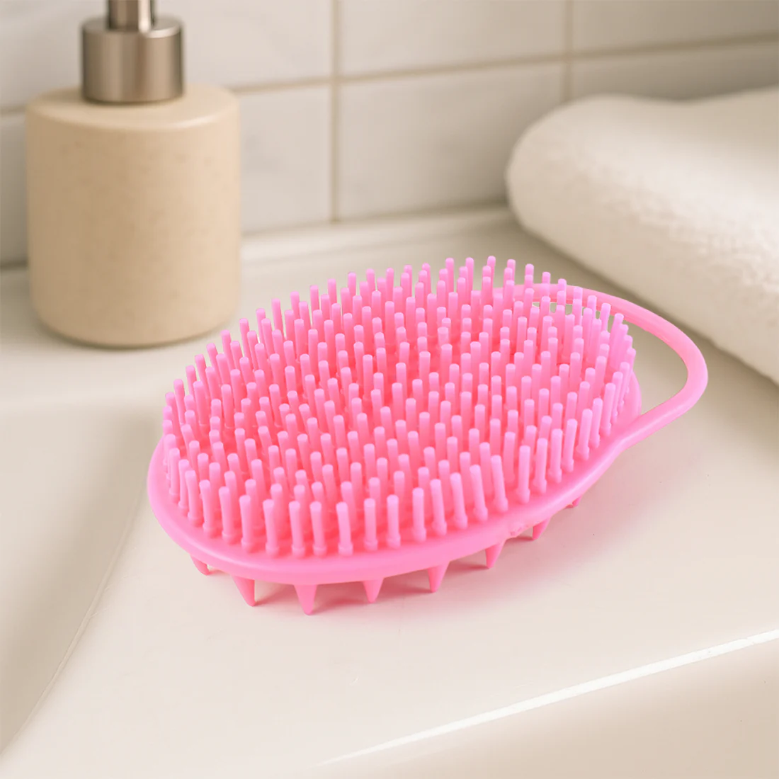 2 in 1 Silicone Soft Bristle Bath Brush