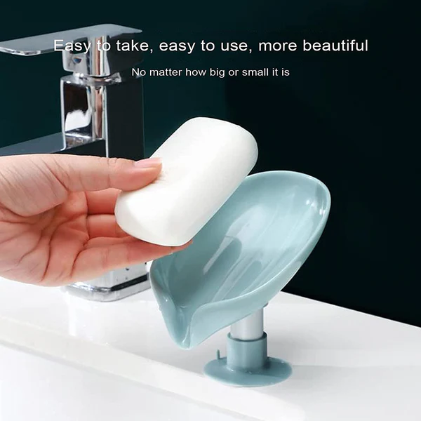 Leaf Shape Self Draining Bathroom Soap Tray
