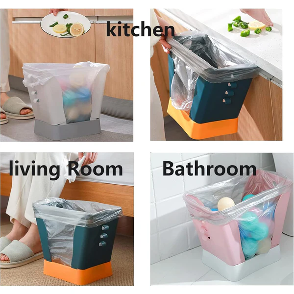 Expandable Plastic Trash Can for Kitchen Bathroom