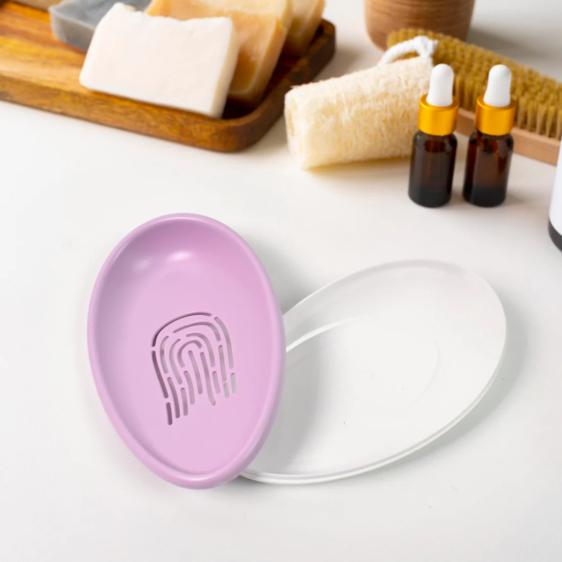 Double Layer Plastic Soap Dish with Drai...