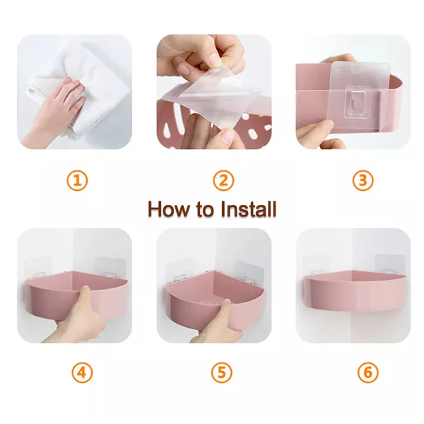 Self Adhesive Corner Shelf Shower Caddy Organizer