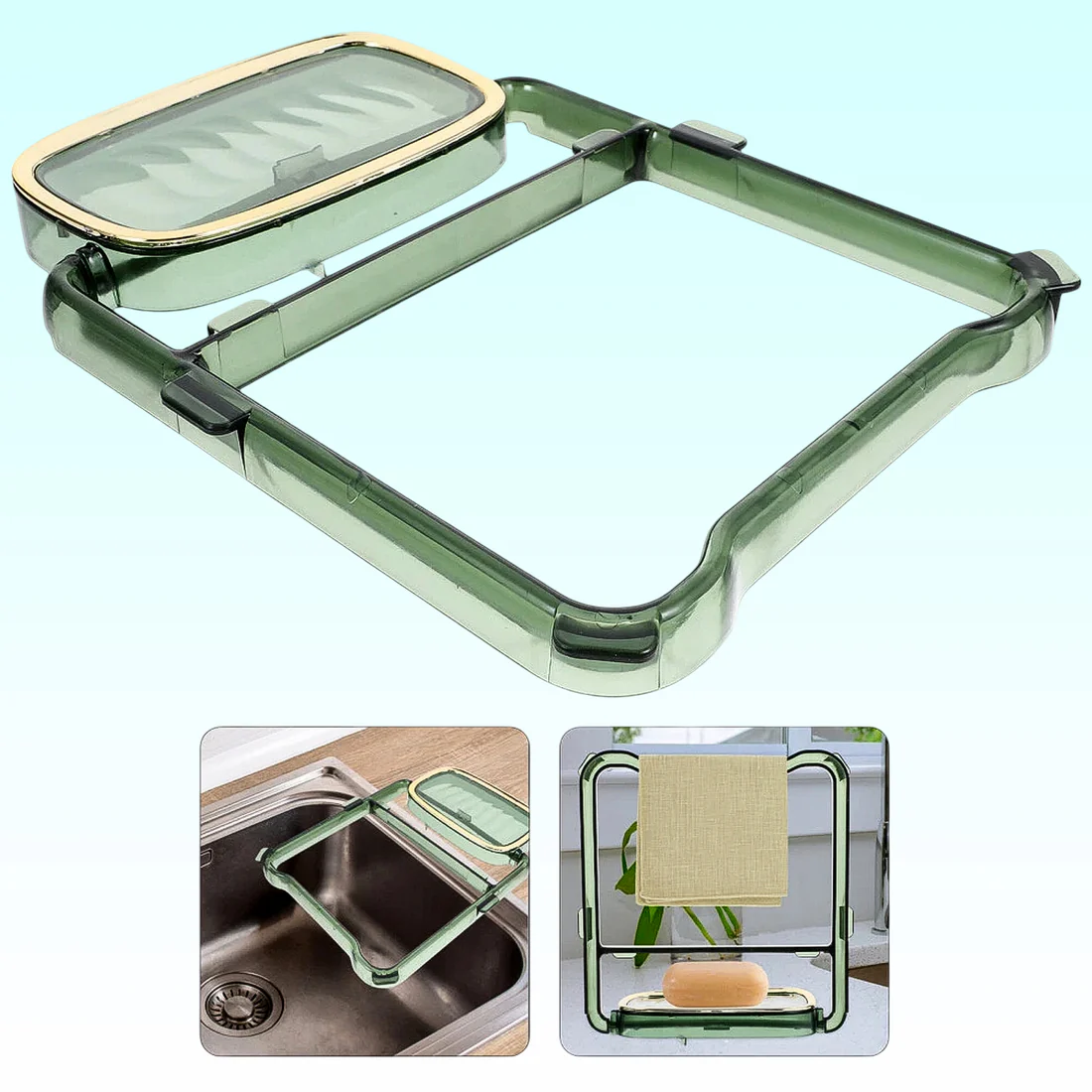 2 in 1 Self Adhesive Towel Hanger Soap Holder