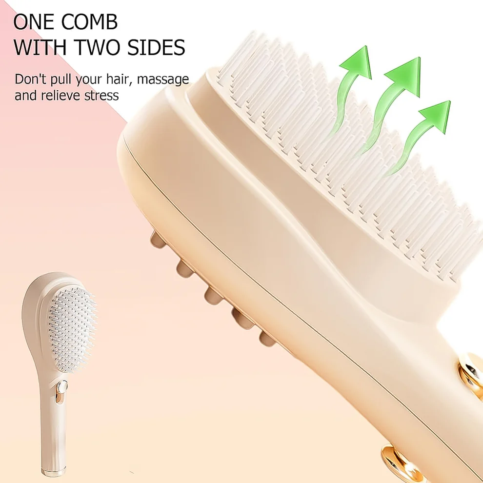 Self-Cleaning Anti-Static Massage Comb (1 Pc)