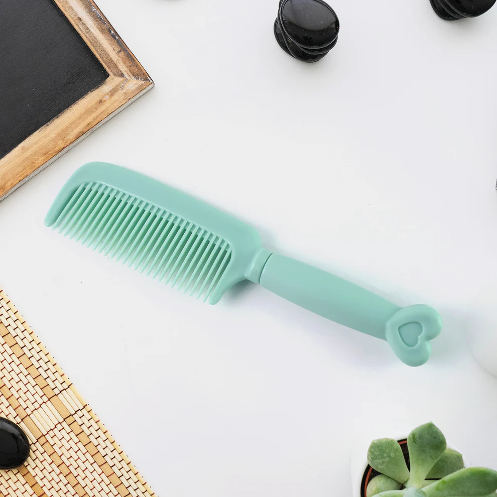 Plastic Hair Comb with Heart-Shaped Handle (1 Pc)