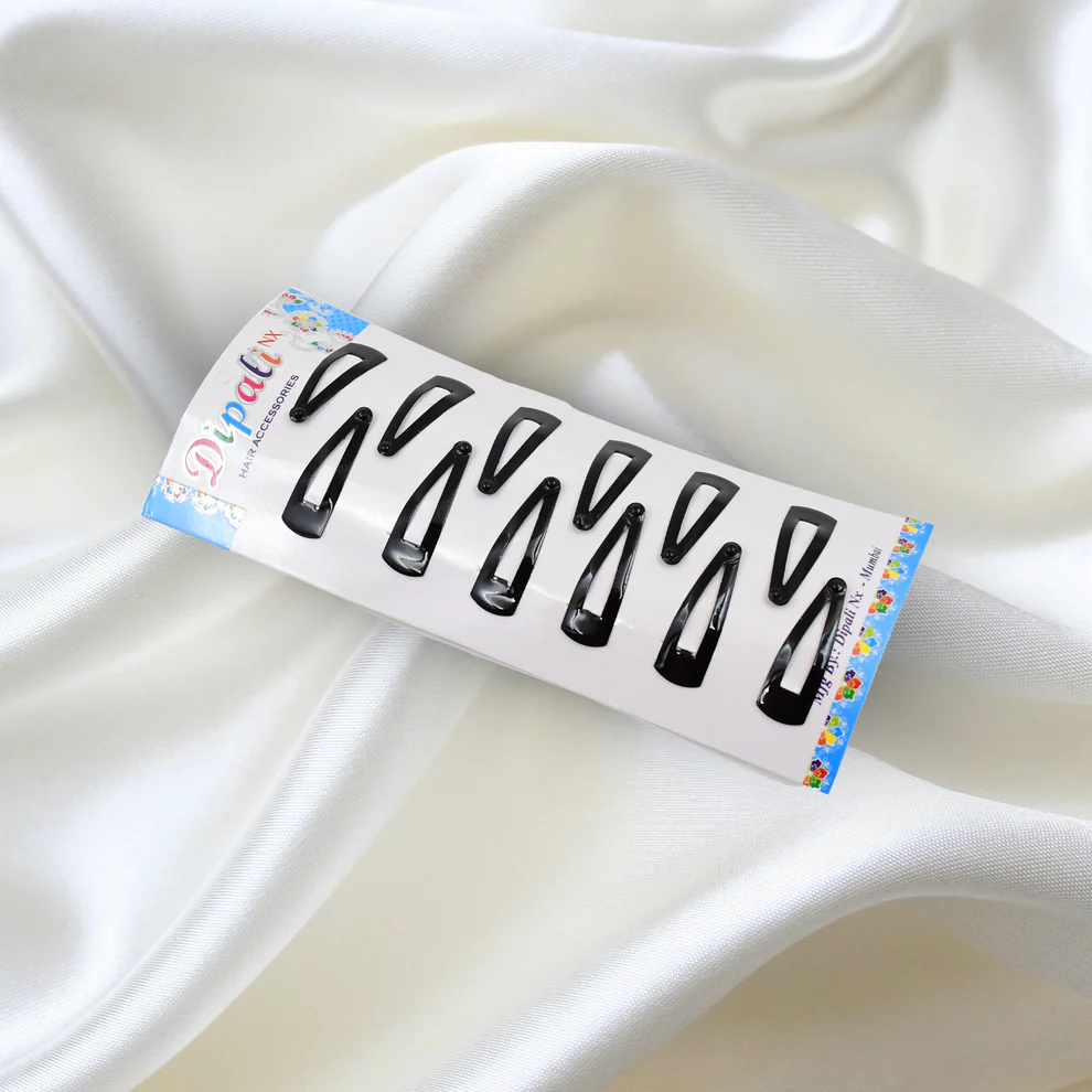 Metal Tik Tak Hair Clips (12 Pcs Set), Hair accessories