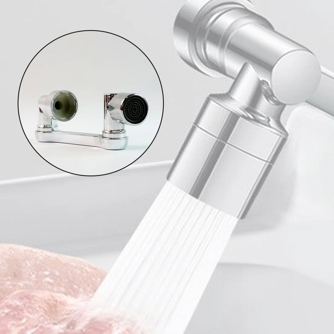 Universal Rotating Faucet Splash Head Set