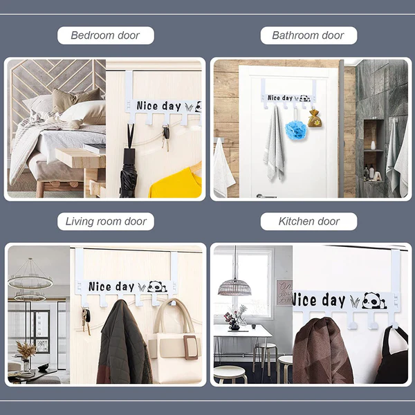 Heavy Duty Carbon Steel Door Hook Rack 6 Hooks