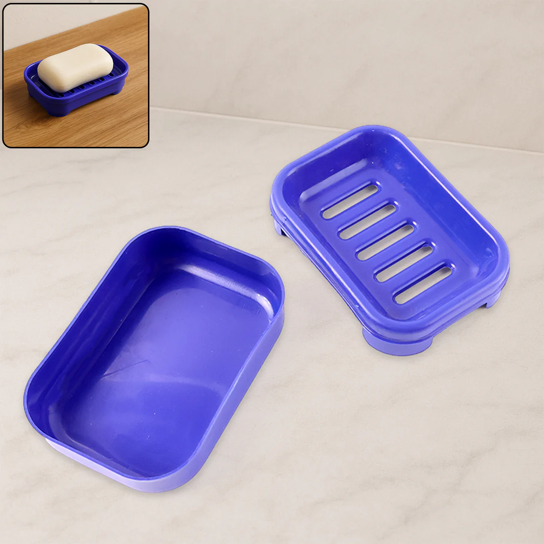 Rectangular Premium Blue Plastic Soap Case