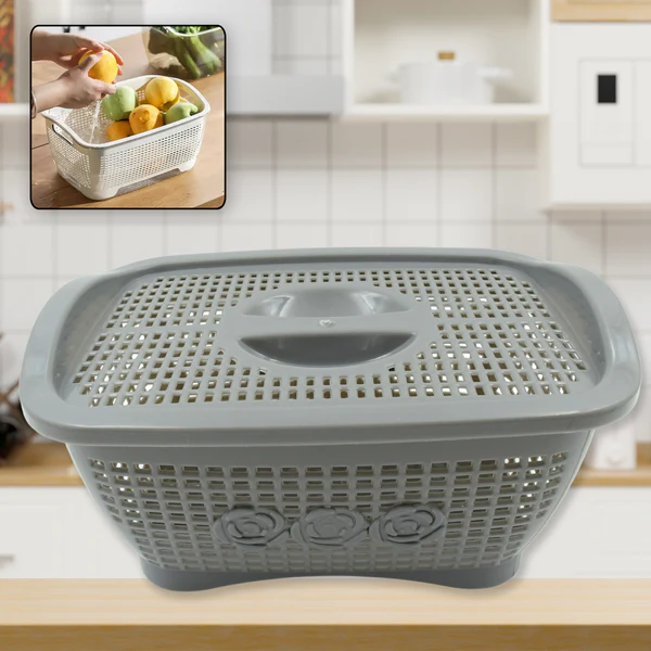 Multipurpose Plastic Basket Organizer with Lid