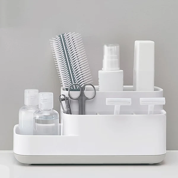 Plastic 5 Compartment Multipurpose Bathroom Organizer