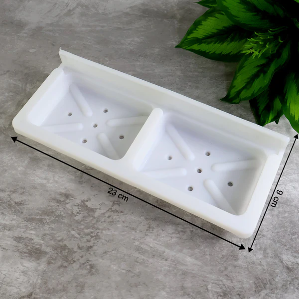 Wall Mounted Double Compartment Soap and Sponge Holder