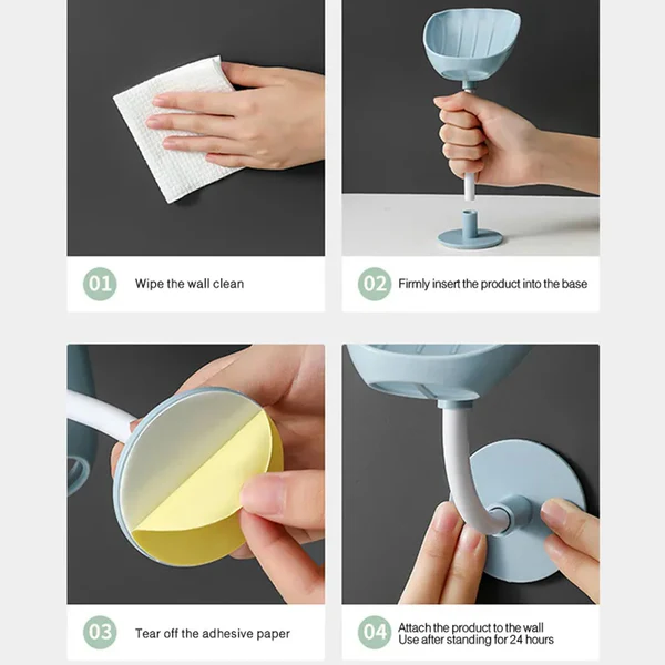 Wall Mounted Self Draining Soap Dish No Drilling