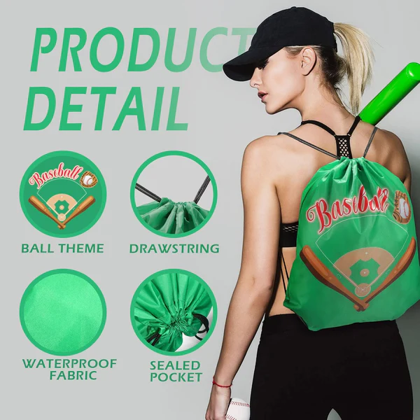 Water-Resistant Nylon Drawstring Backpack Bag (1 Pc / Mix Color & Design)