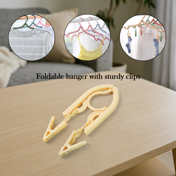 Multipurpose Foldable Clothes Hanger with Dual Clips