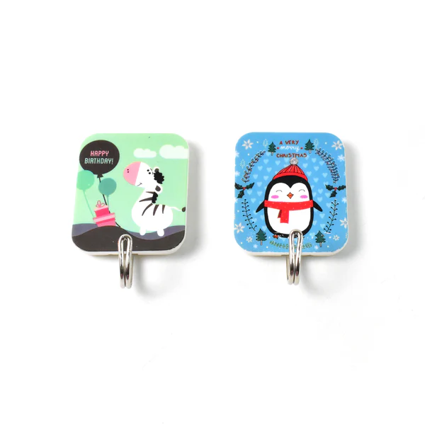 Multipurpose Strong Cartoon Self Adhesive Hooks Set of 2