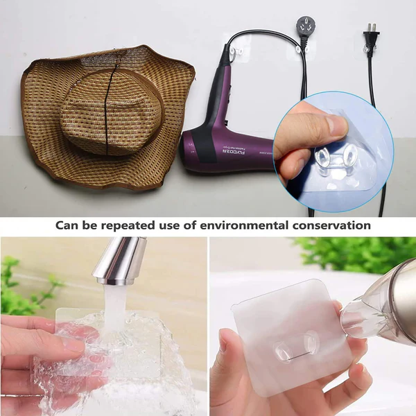 Transparent Multi Function Wall Storage Adhesive Hooks