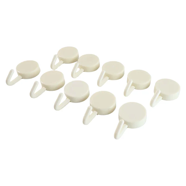 Self Adhesive Round Wall Hooks Set of 10 for Home