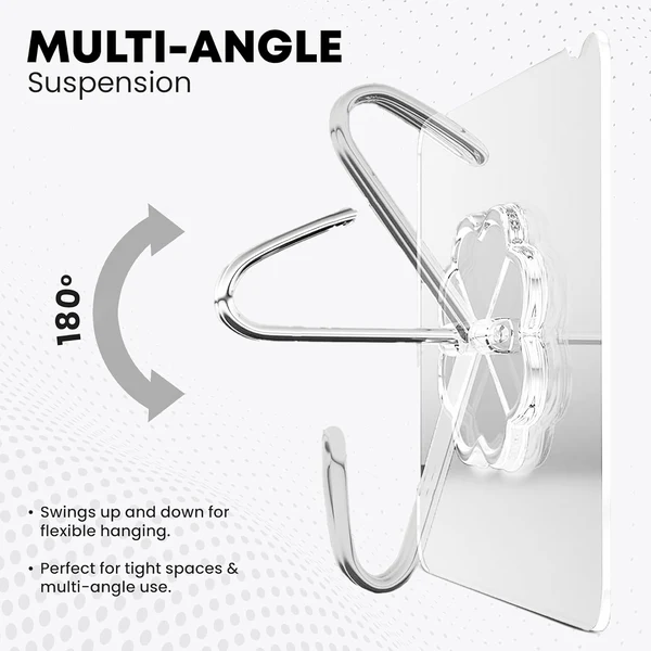 Small Stainless Steel Self Adhesive Wall Hooks Strong Hold