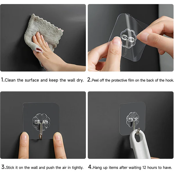 Small Stainless Steel Self Adhesive Wall Hooks Strong Hold