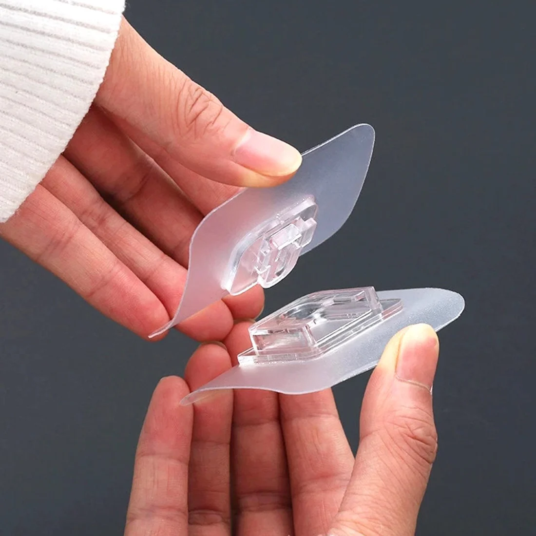 Adhesive Plastic Wall Hooks Heavy Duty One Pair