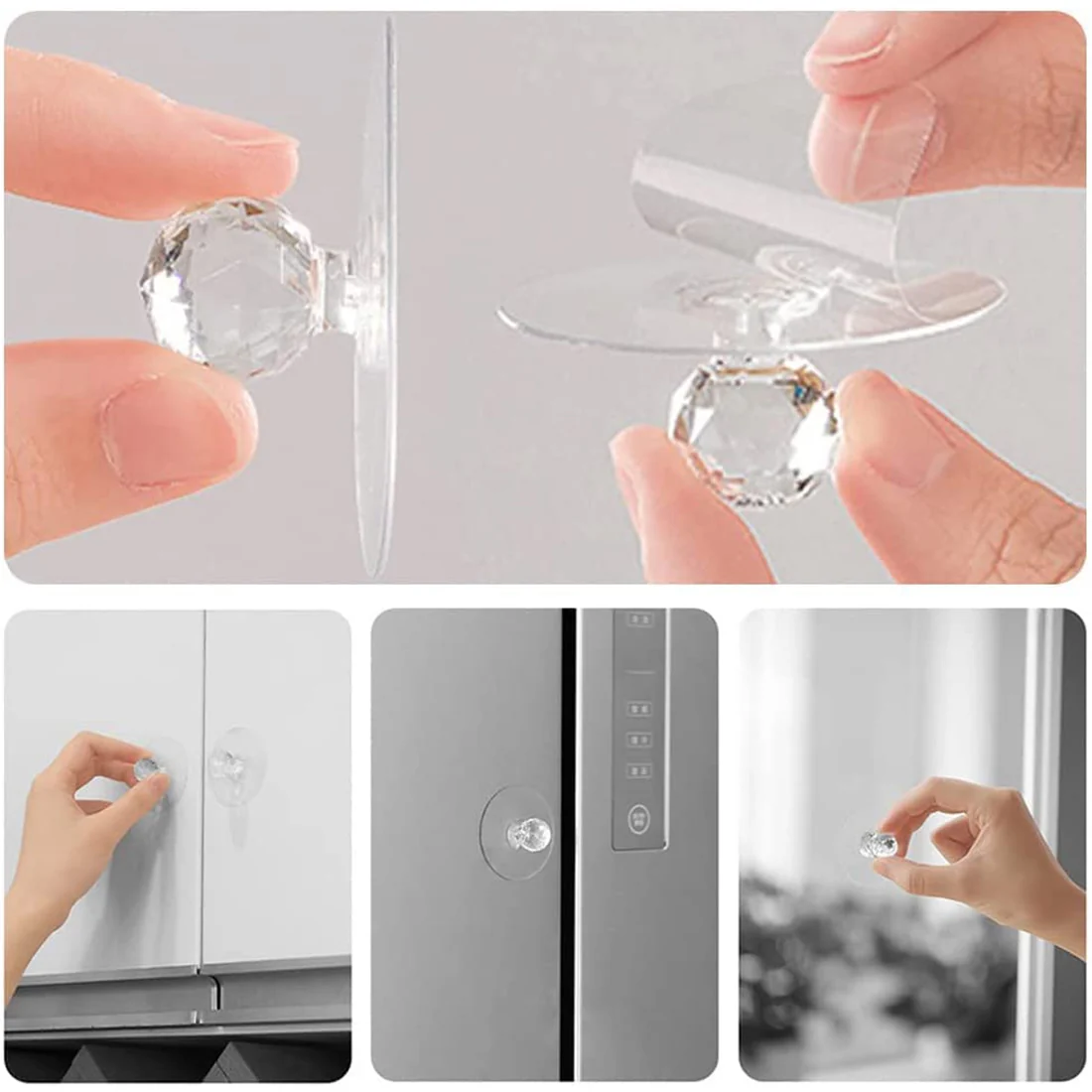 Clear Diamond Crystal Cabinet Knob Pull Handle