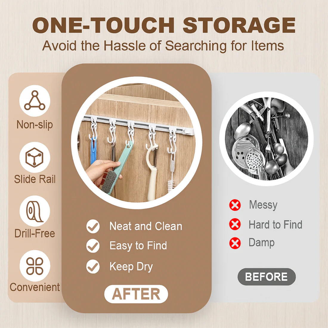 Wall Mounted Kitchen Storage Rack Organizer Set