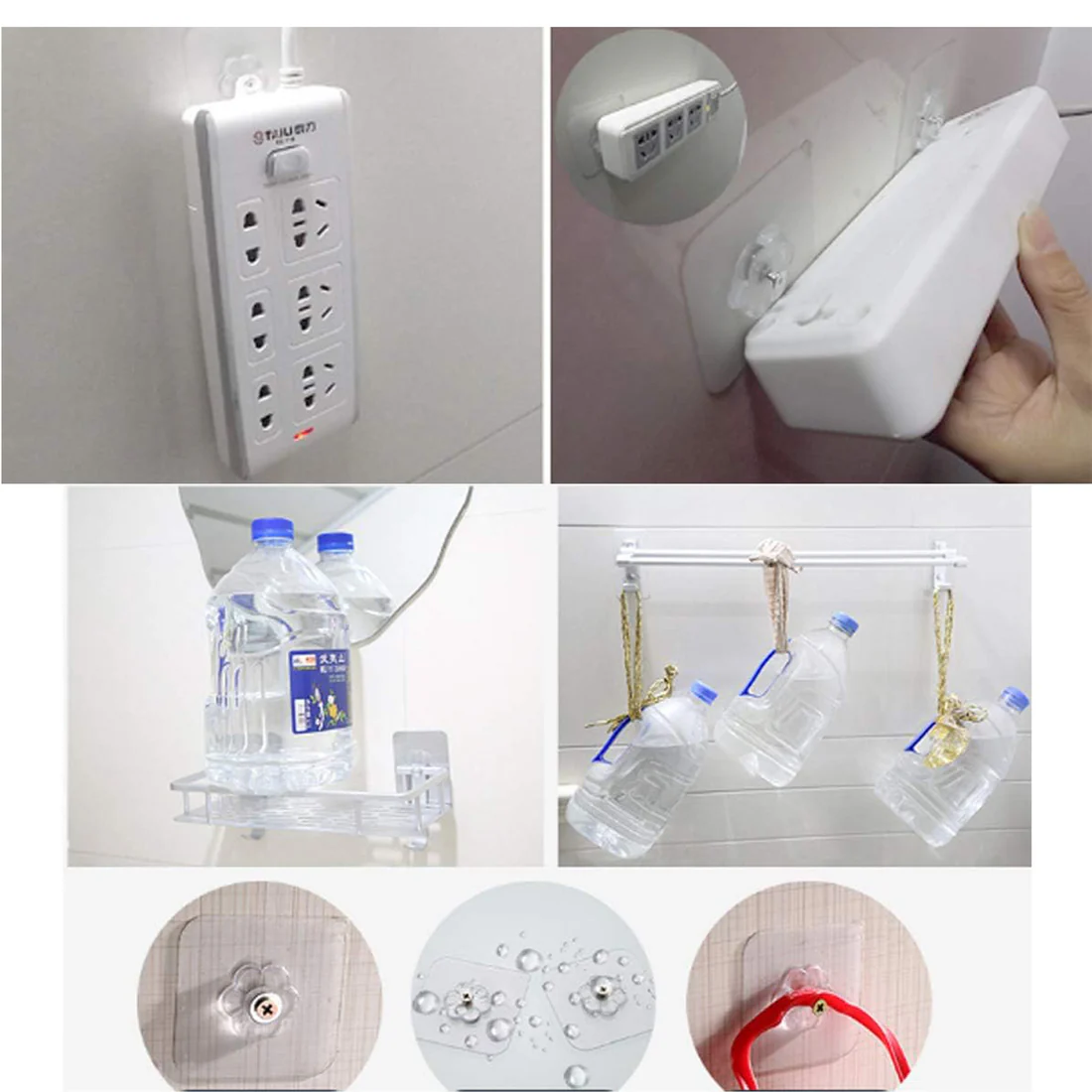 Self Adhesive Screw Nut Bolt Style Wall Hooks Set of 4