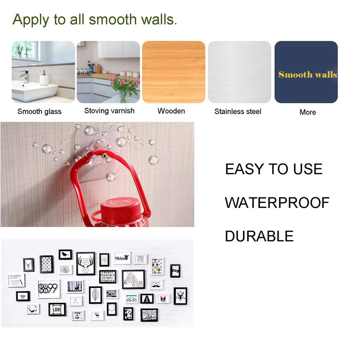 Self Adhesive Screw Nut Bolt Style Wall Hooks Set of 4