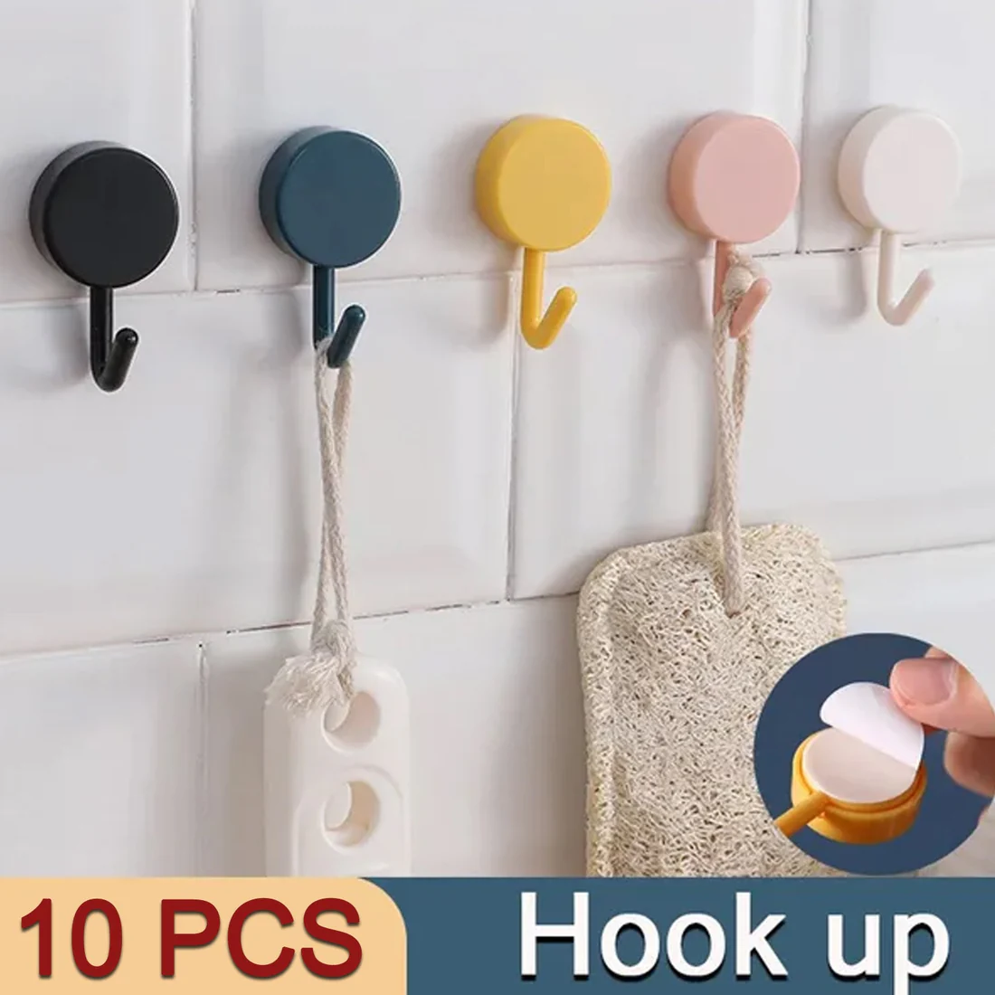 Self Adhesive Sticky Wall Hooks Set of 10 for Home Use