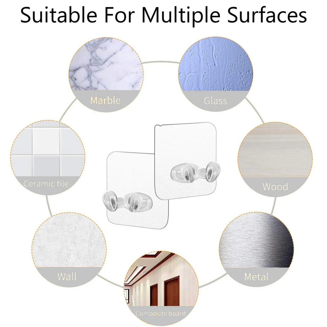 Transparent Self Adhesive Waterproof Wall Hook Drill Free