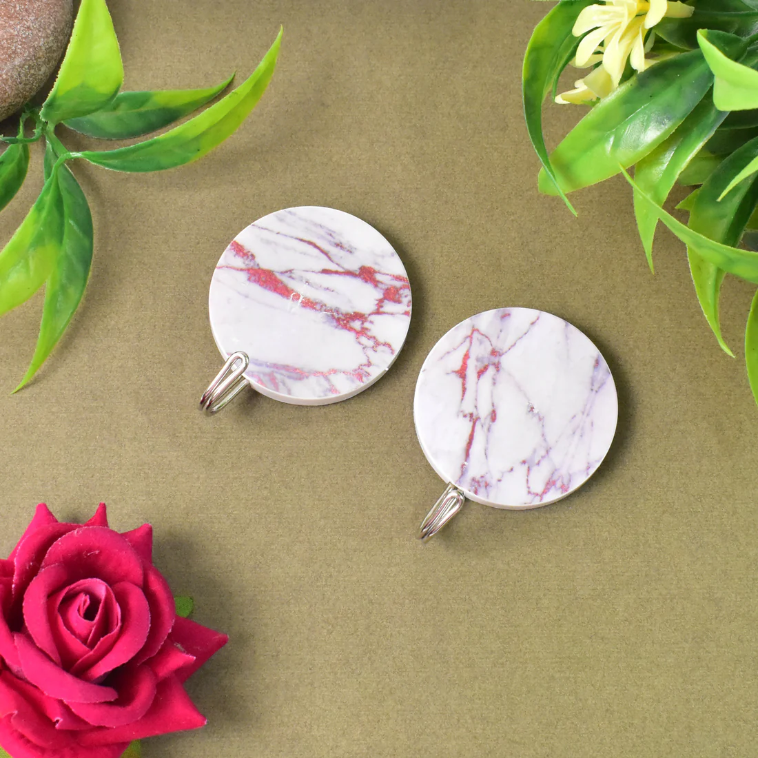 Multipurpose Strong Round Self Adhesive Wall Hooks Set