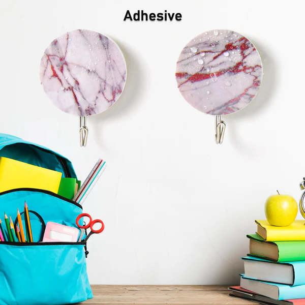 Multipurpose Strong Round Self Adhesive Wall Hooks Set