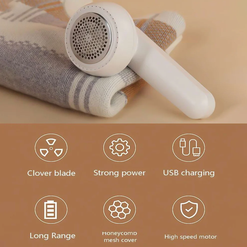 Portable USB Lint Remover for Clothes and Fabric Cleaning
