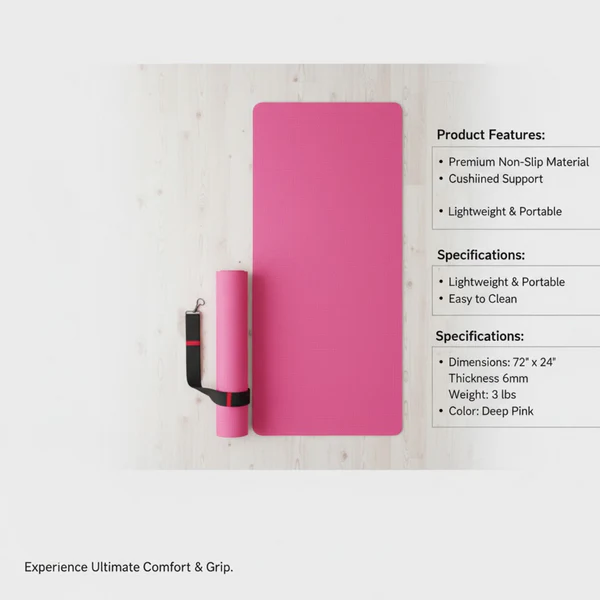 Eco Friendly Non Slip Yoga Mat for Gym and Home Exercise