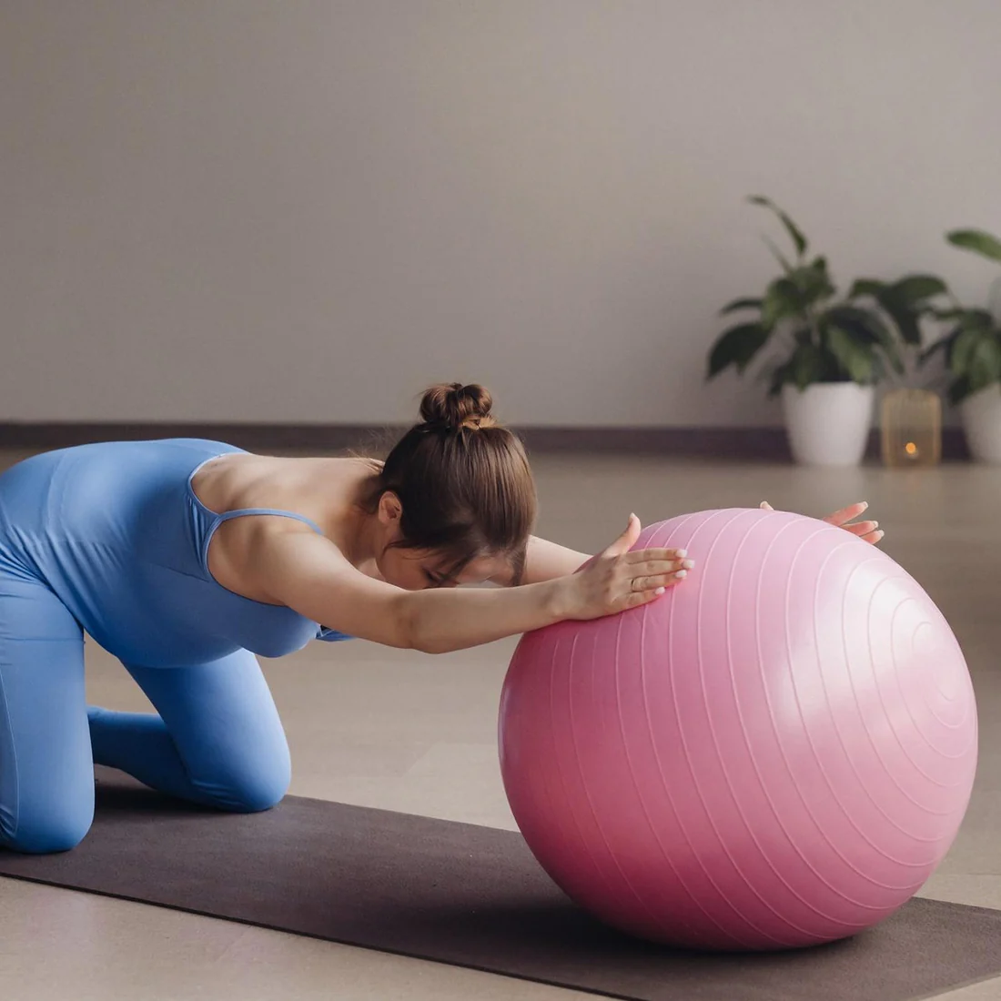 Anti Burst 65 cm Yoga Exercise Ball with...
