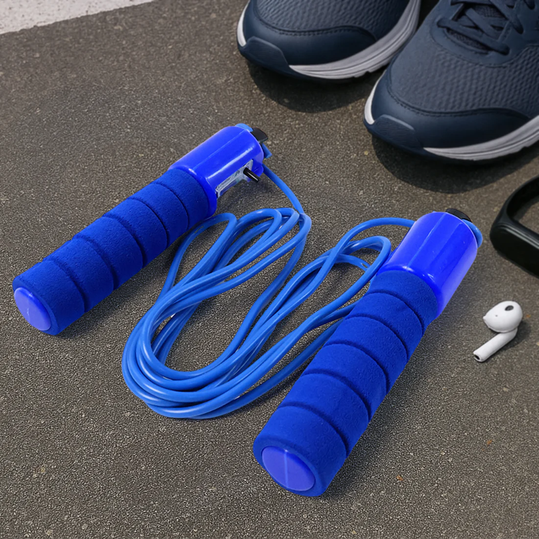 Adjustable Skipping Rope with Digital Counter and Foam Handles