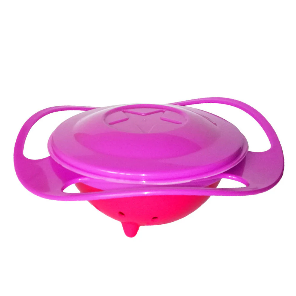 360 degree rotating gyro bowl non spill feeding for toddlers