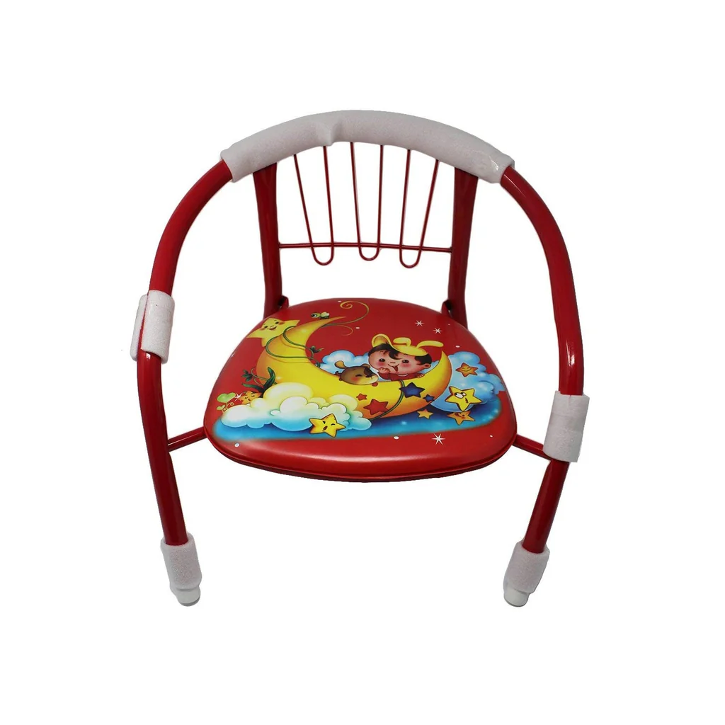 Cartoon baby chair with cushion and meta...