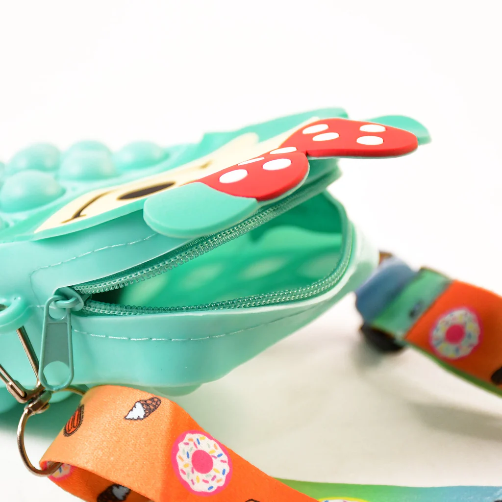 Cute silicone kids coin purse soft lightweight storage pouch