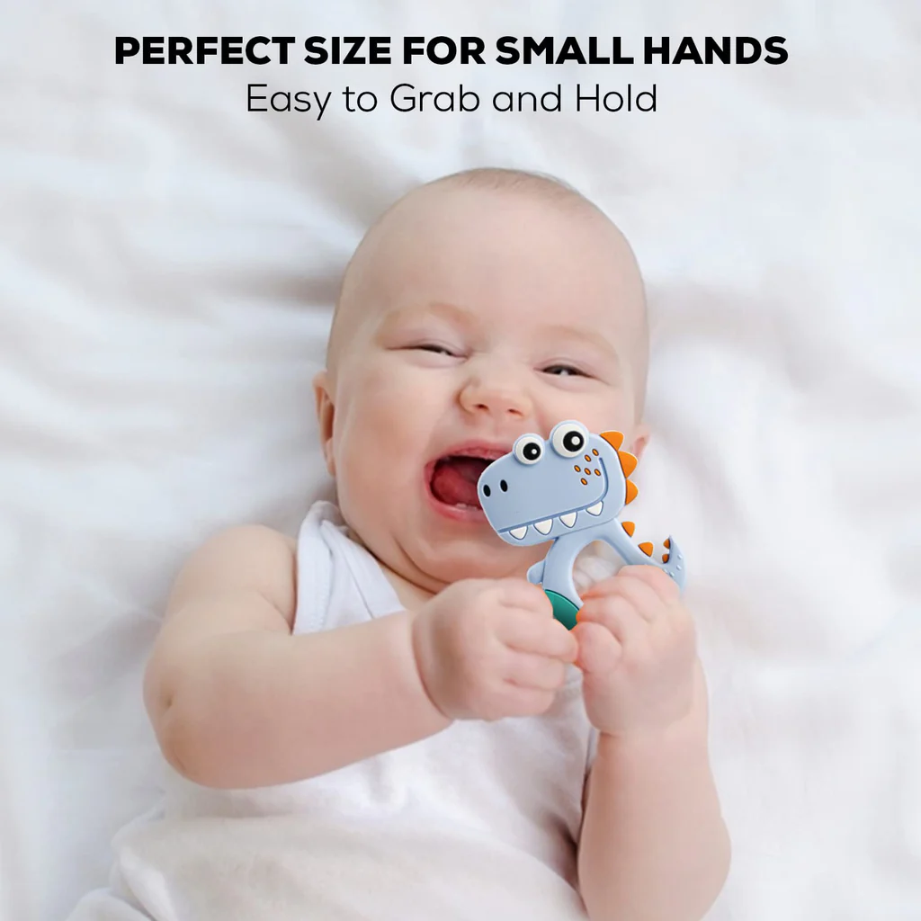 Silicone Dinosaur Baby Teether Safe Soft Chewing Toy