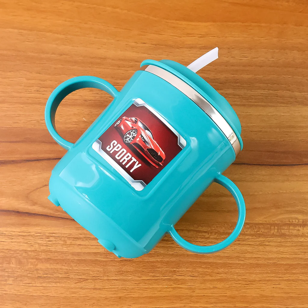 Kids Sporty Sipper Mug with Straw and Dual Handles
