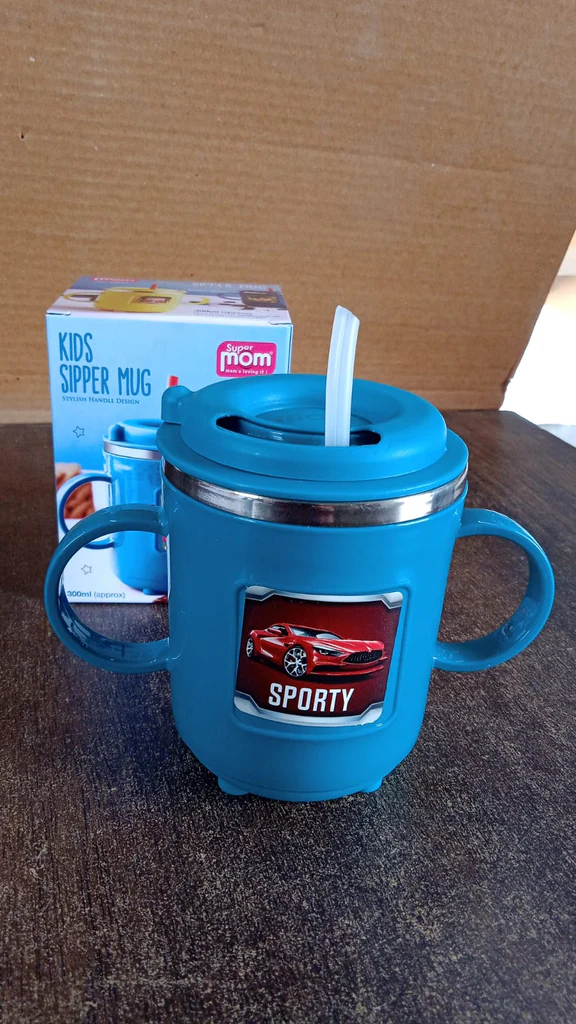Kids Sporty Sipper Mug with Straw and Dual Handles