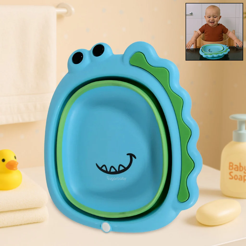 Foldable Frog Shape Baby Wash Basin Ligh...