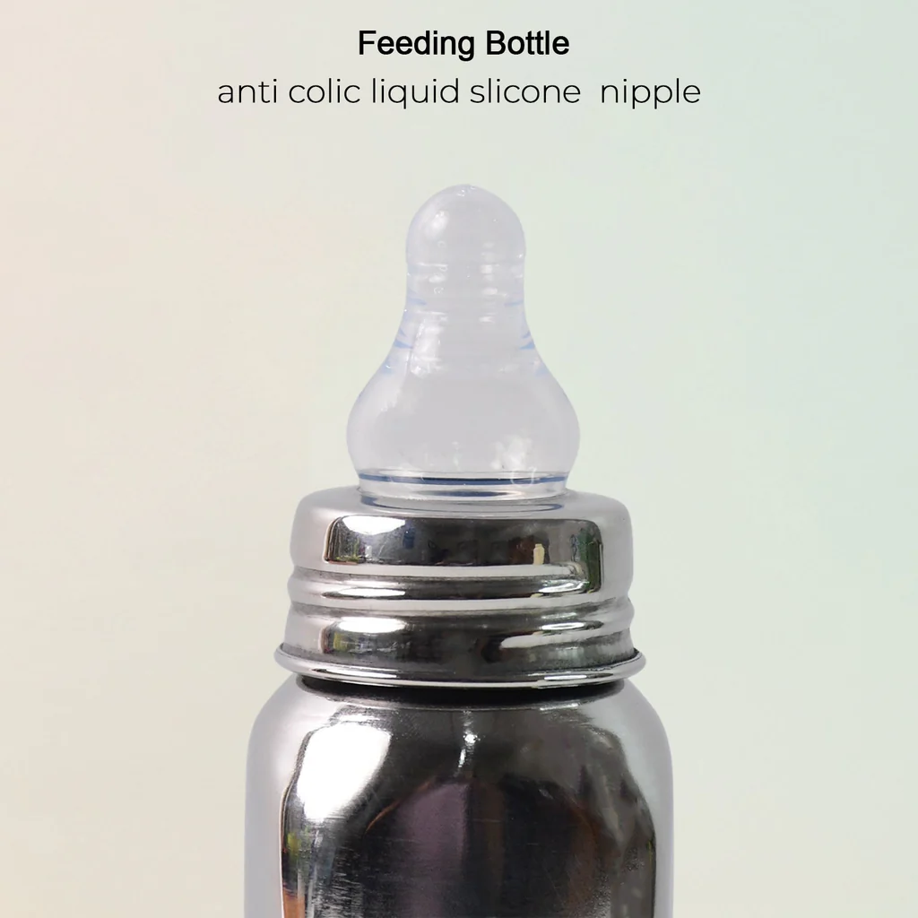 Lion Design Stainless Steel Baby Feeding Bottle 250 ML