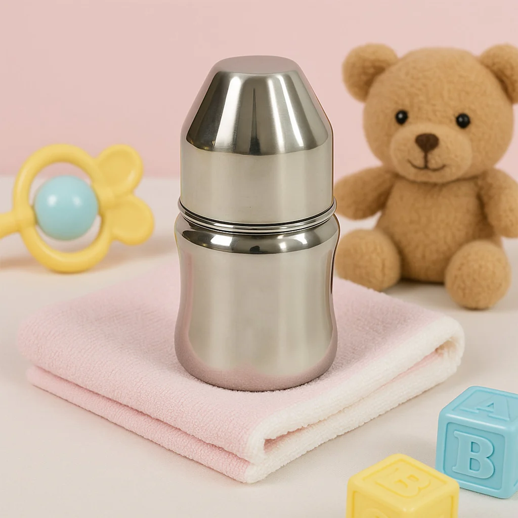 Premium Stainless Steel Baby Feeding Bottle 125 ML